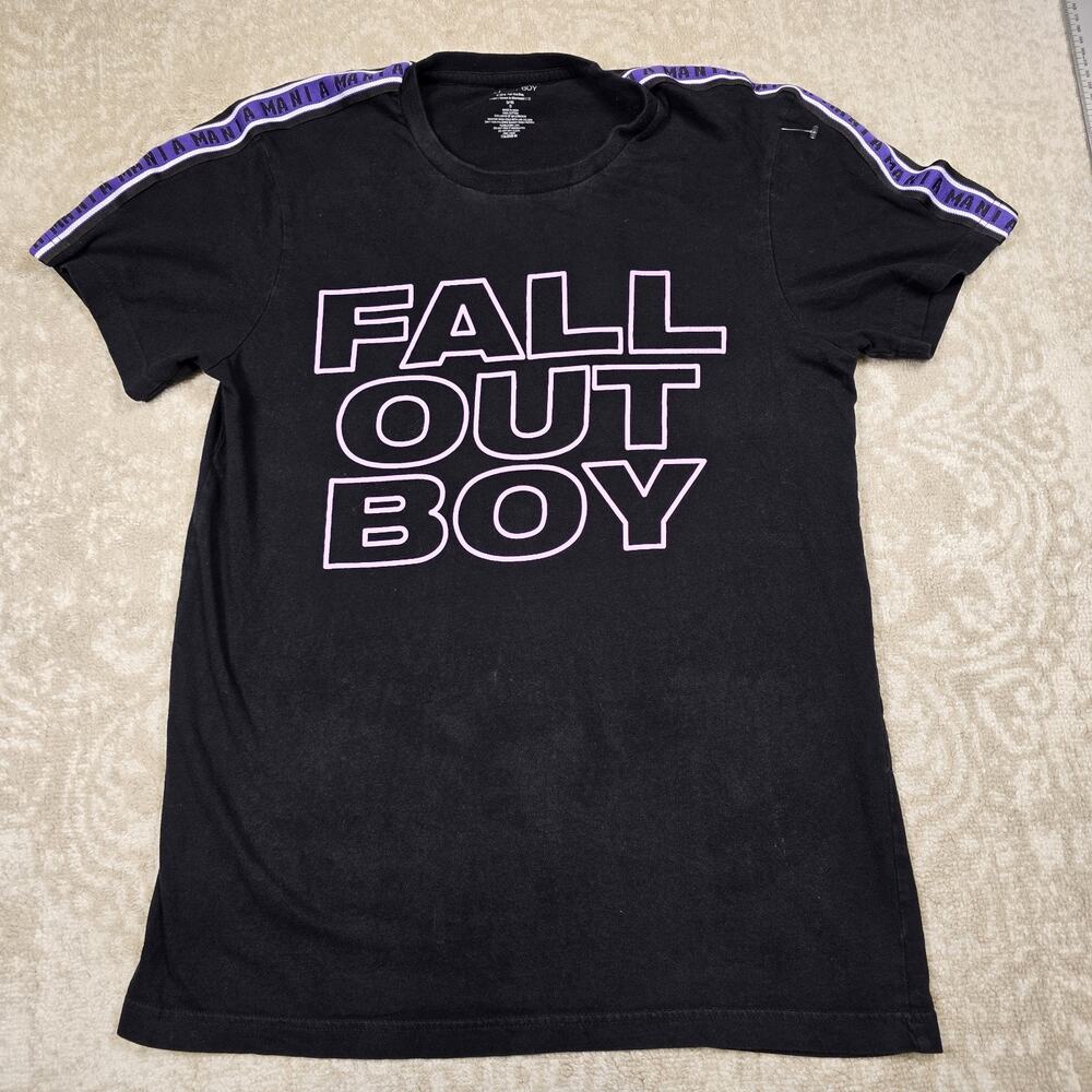 Fall Out Boy Shirt Mens Small Black Pink Pop Punk Rock Band Concert Crewneck Tee